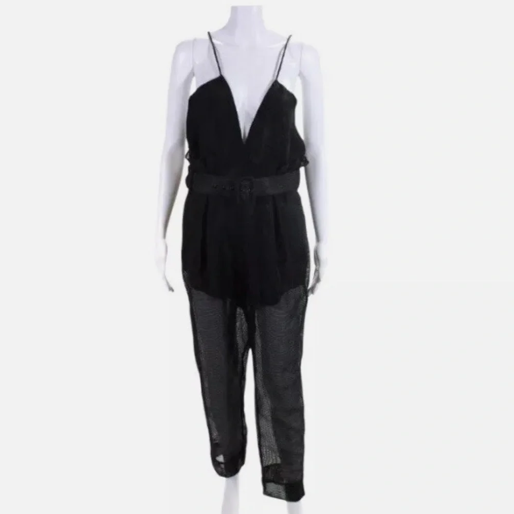 Alice McCall Justify My Love Jumpsuit Black Striped Organda up Size US 6 - Picture 5 of 13
